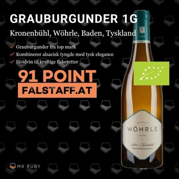 2021 Grauburgunder, Lahrer Kronenbühl 1G, Weingut Wöhrle, Baden, Tyskland